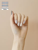 No.62: Late Afternoon Checkered Gray Pattern Nail Strip