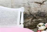 French Cane Settee bench_Pink