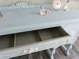 Vintage Shabby Powder Blue Buffet Cabinet