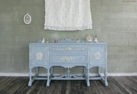 Vintage Shabby Powder Blue Buffet Cabinet