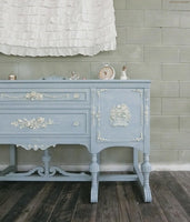 Vintage Shabby Powder Blue Buffet Cabinet